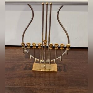 Artistic Silver and Gold Menorah